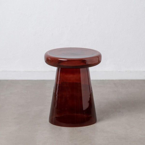 Table d'Appoint Design Contemporain en Verre Bordeaux - Ajoutez une Touche de Style Moderne à Votre Espace