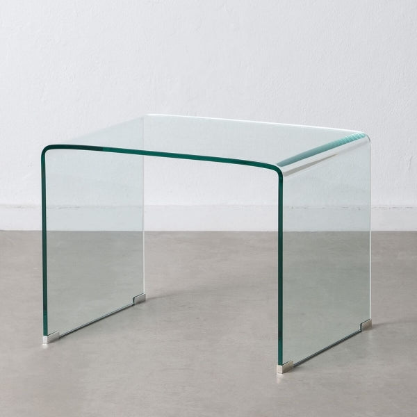 Table d'Appoint Design en Verre Trempé Transparent