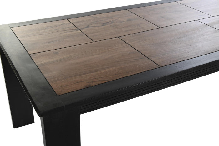Japanese Dining Table in Brown and Black Acacia Wood Home Decor
