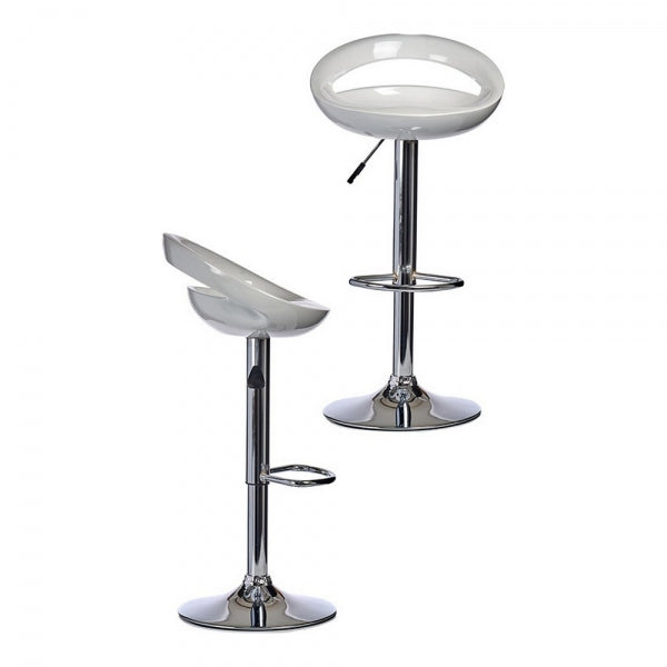 Contemporary White and Silver Stool Home Decor - Elegance and versatility for your home
