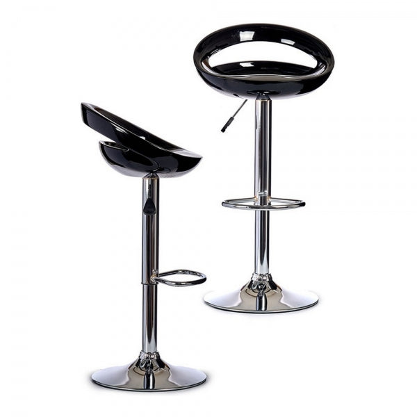 Contemporary Stool in Glossy Black and Silver Home Decor - Elegance and versatility for your interior