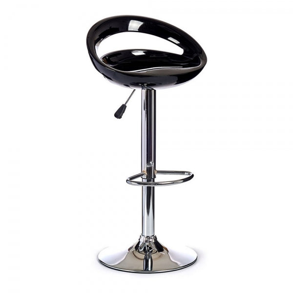 Contemporary Stool in Glossy Black and Silver Home Decor - Elegance and versatility for your interior