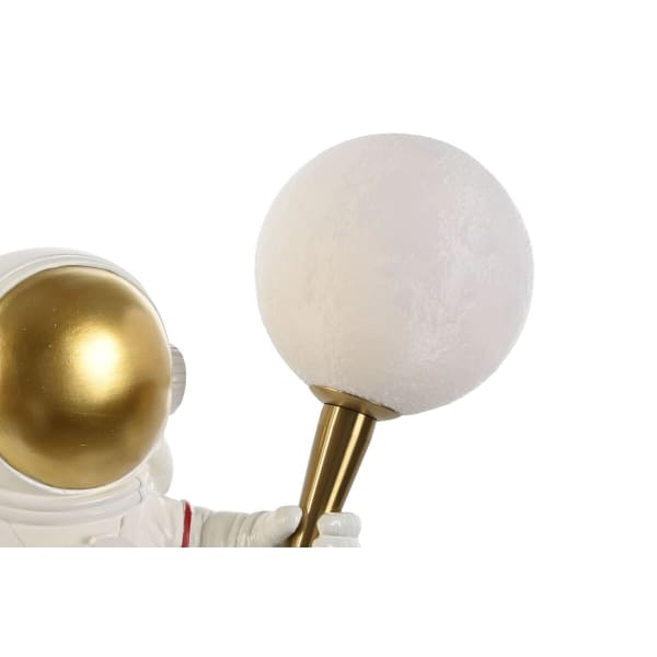 Lámpara de pared con luz de astronauta blanca y dorada