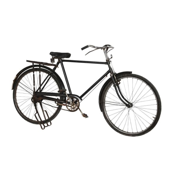 Vraie Bicyclette Décorative Vintage en Fer Noir (190 x 44 x 100 cm)