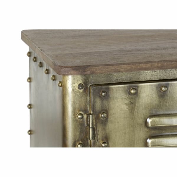 Loft Style Sideboard in Bronze Metal and Wood (152 x 35 x 69 cm)