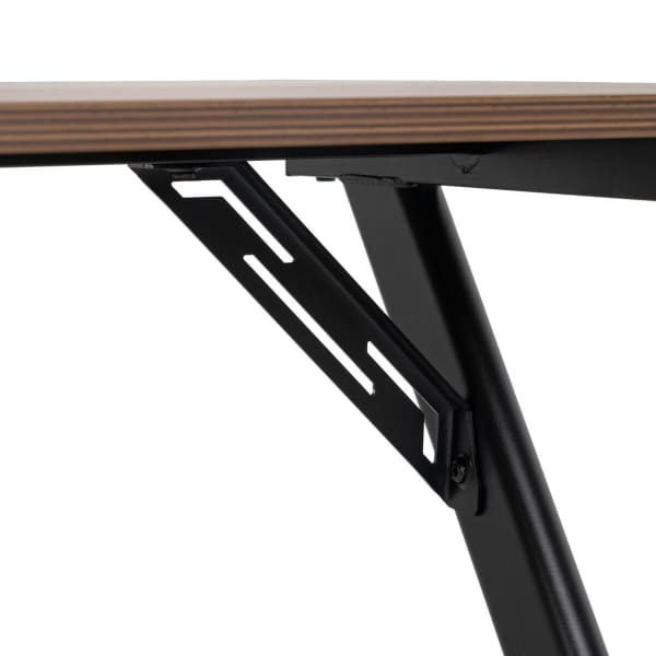 Brown Wood and Black Iron Desk