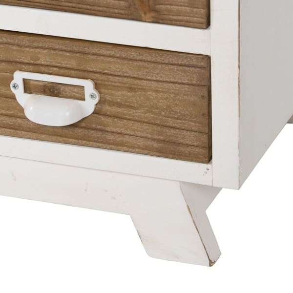 Entrance cabinet with 24 drawers in white and beige wood