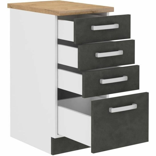 Gray and White Wooden Home Decor Office Drawer Unit (60 x 40 x 80 cm) 