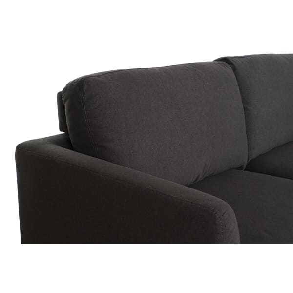 Contemporary Dark Gray and Metal Corner Sofa (250 x 160 x 85 cm)
