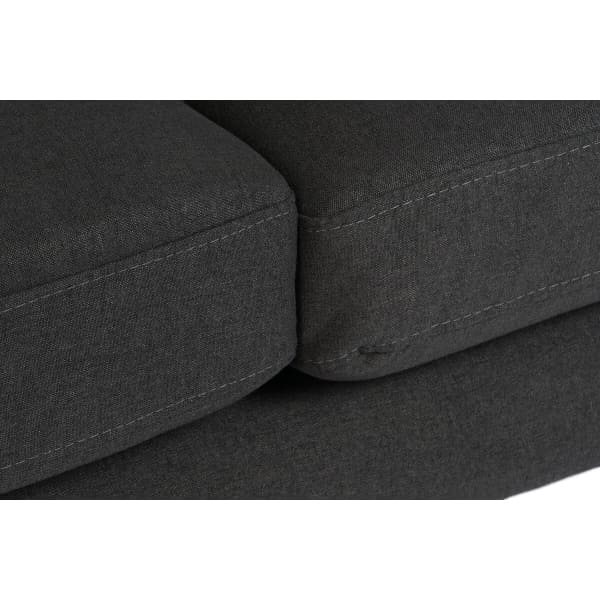 Contemporary Dark Gray and Metal Corner Sofa (250 x 160 x 85 cm)
