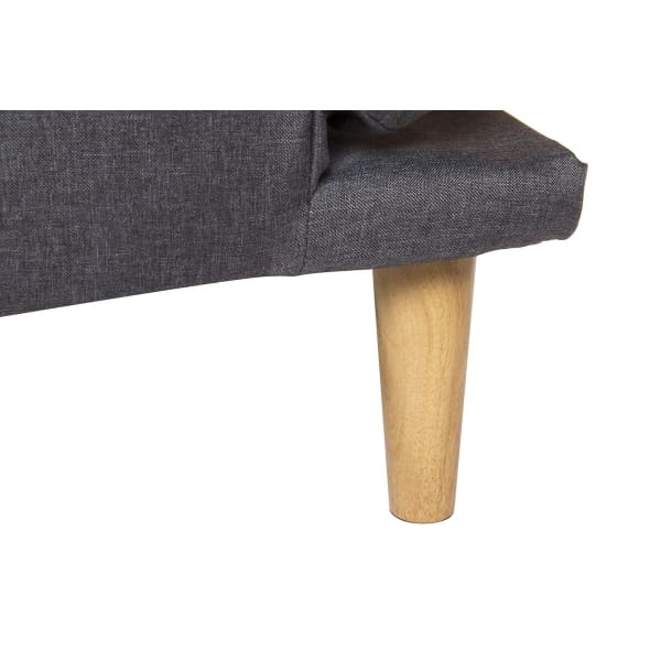 Scandinavian Gray and Wood Convertible Sofa