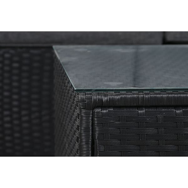 Large Modular Garden Furniture Black and Gray Synthetic Rattan