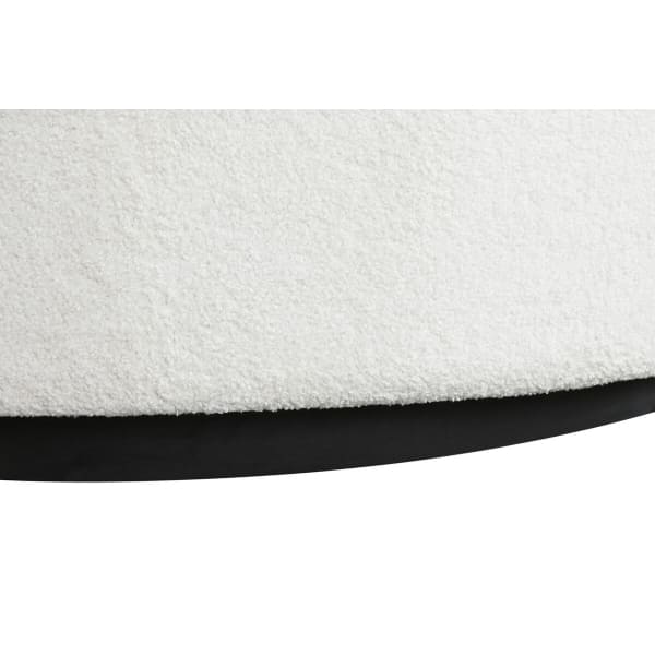 Modern Round Sofa White Sheepskin Fabric