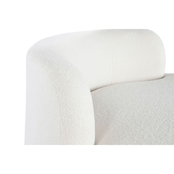 Sofá redondo moderno con tela de piel de oveja blanca