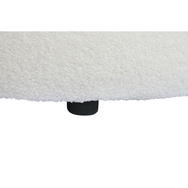Sofá de diseño redondeado en tela bouclette blanca