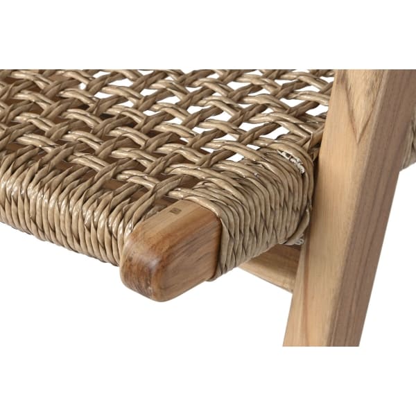 Ethnic Armchair in Solid Teak and Synthetic Rattan