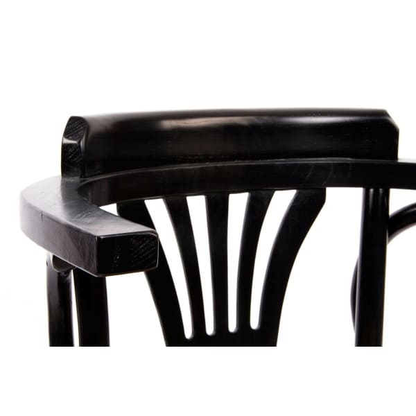 Vintage Bistro Chair in Black Wood and Cannage