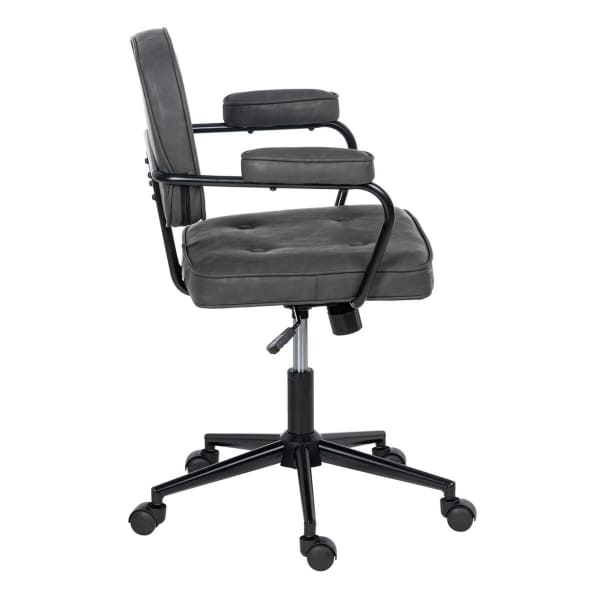 Loft Office Chair in Gray Synthetic Leather - Industrial Style