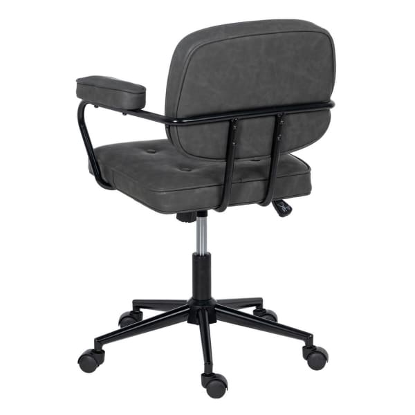 Loft Office Chair in Gray Synthetic Leather - Industrial Style