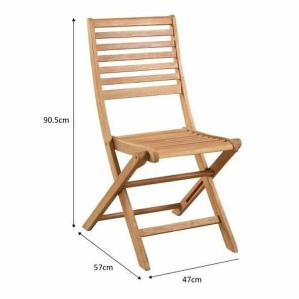 Set of 2 Folding Wooden Garden Chairs