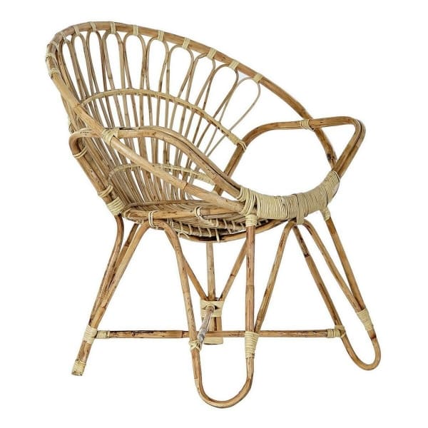 Chaise en Rotin Tressé Design Arrondi Style Tropical