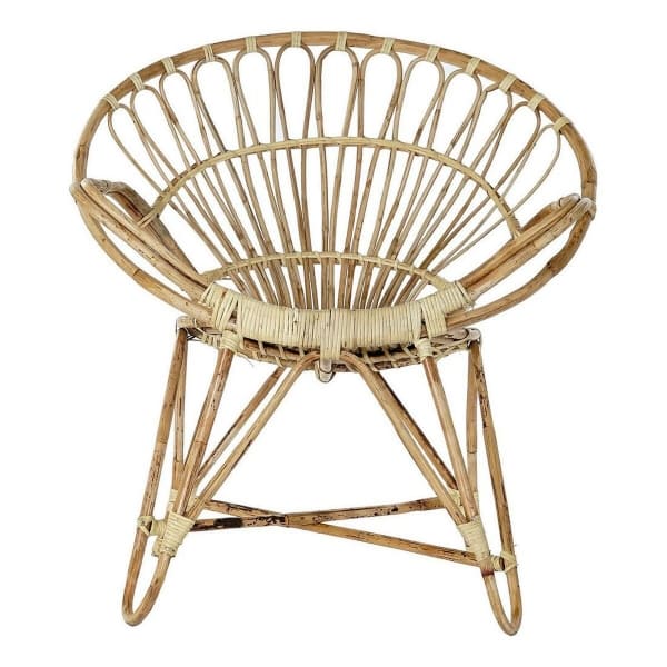 Chaise en Rotin Tressé Design Arrondi Style Tropical