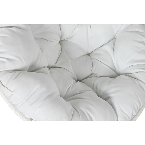 Swivel Garden Armchair in White Synthetic Rattan