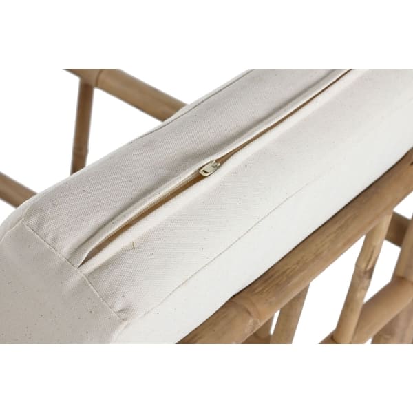 Garden Seat in Natural Bamboo and White Cotton