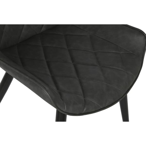 Dark Gray and Black Metal Loft Chair