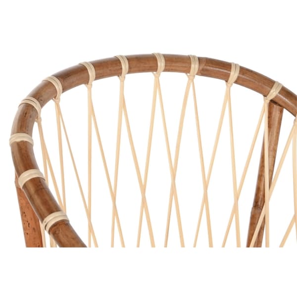Silla Bali de madera de teca y ratán tejido (57 x 68 x 79 cm)
