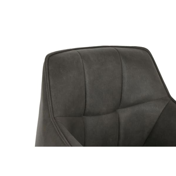 Chaise Tissu Microfibre Gris Foncé et Noir Style Loft