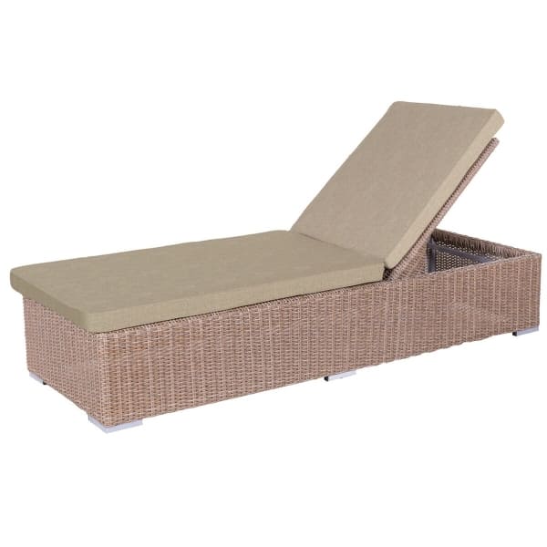Chaise Longue Inclinable Balinaise Nylon et Rotin Synthétique