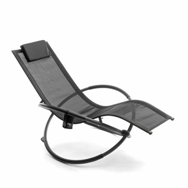 ING Black Orbital Rocking Folding Lounge Chair