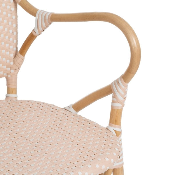 Balinese Chair with Armrests Home Decor in Beige Natural Rattan