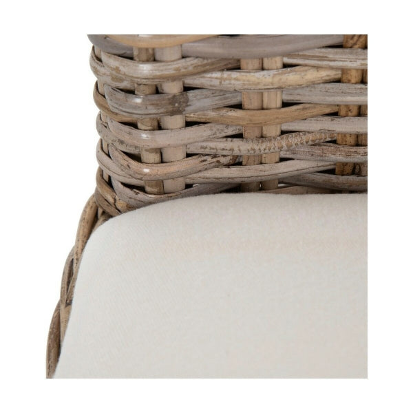 Balinese Dining Chair in Wood and Natural Rattan