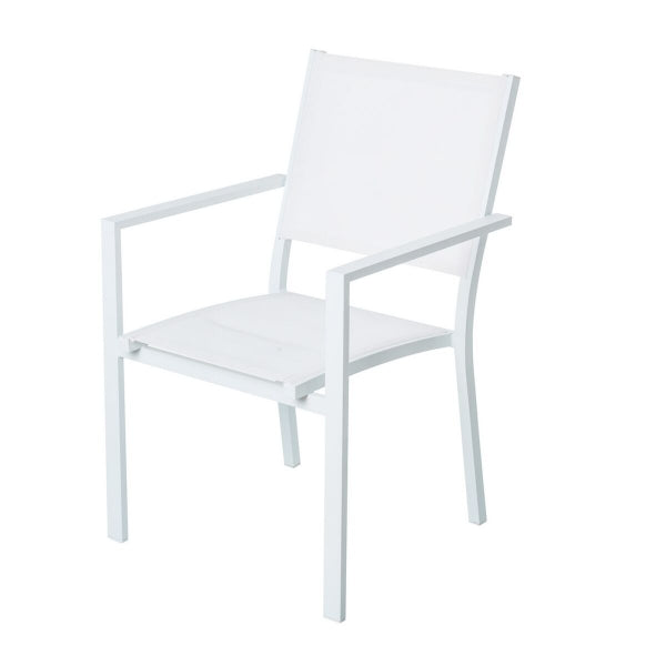 Chaise de Jardin Design Aluminium Blanc Polaire