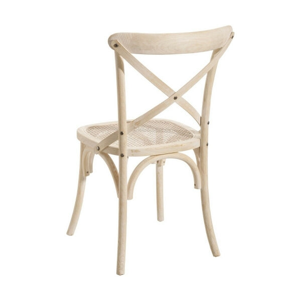 Design Chair Cottage Home Decor Natural White Wood and Rattan