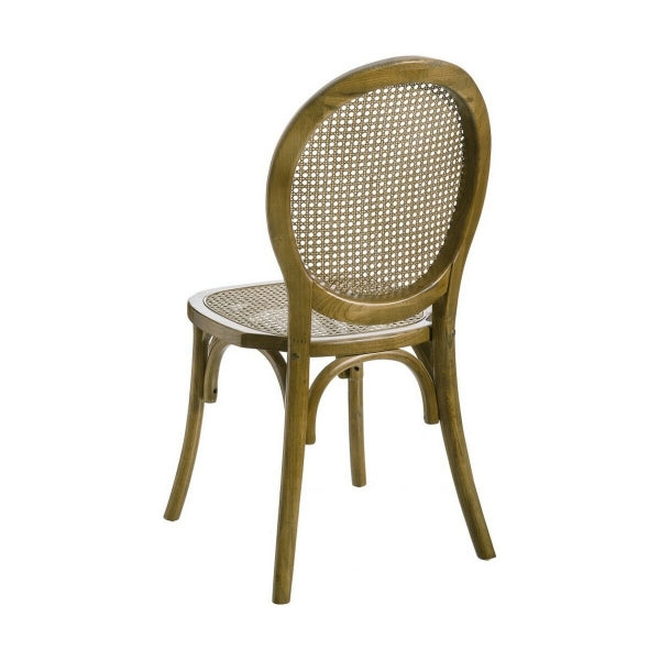 Vintage Design Chair in Rattan and Brown Wood | Retro Style for your Decoration