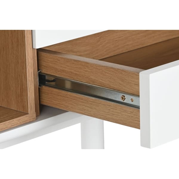 Scandinavian Drawer Console in White Wood