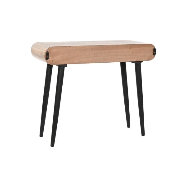 Entrance Console in Wood and Black Metal with Rounded Corners, Loft Style