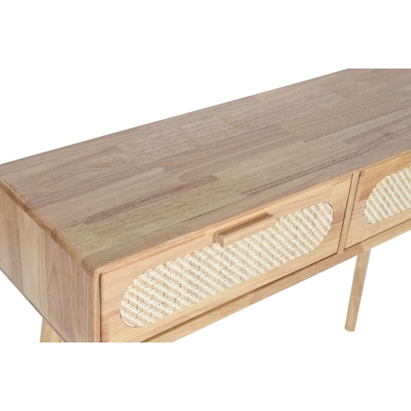 Mueble consola de madera de caucho y ratán en Cannage