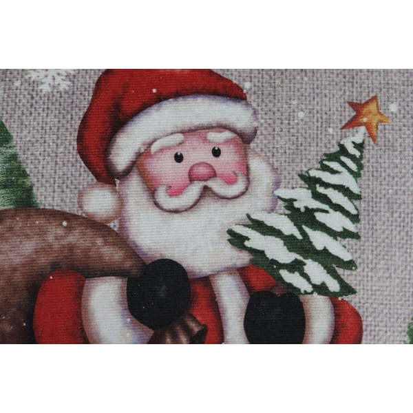 Cojines navideños grises y rojos, Papá Noel y muñeco de nieve (40 x 10 x 40 cm)