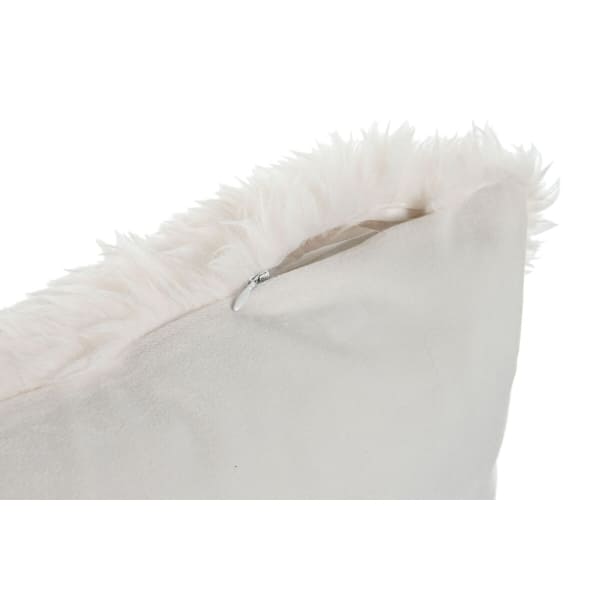White Synthetic Fur Cushion