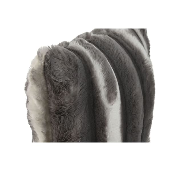 Gray Synthetic Fur Cushion