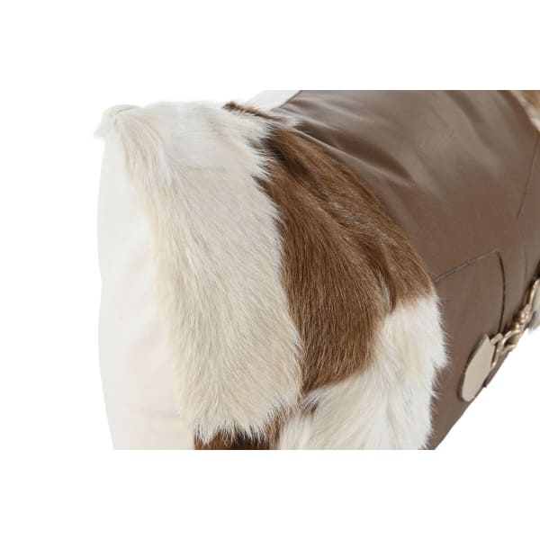 Atypical Brown and White Cowhide Design Cushion 50 x 10 x 30 cm