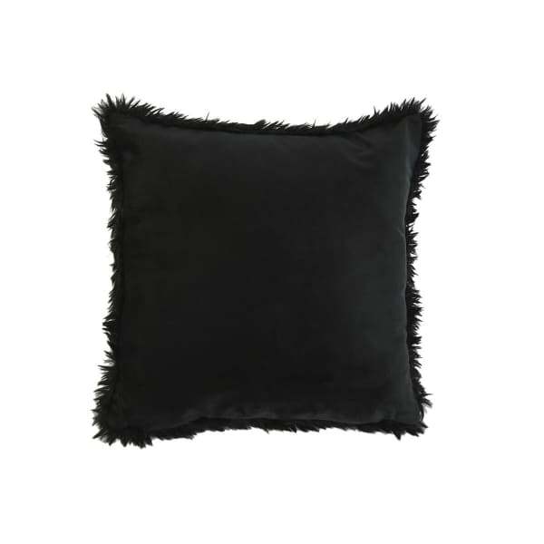 Black Synthetic Fur Cushion