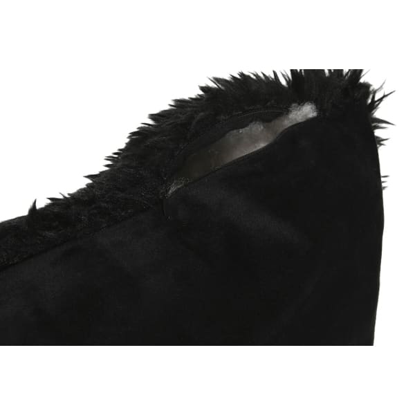 Black Synthetic Fur Cushion