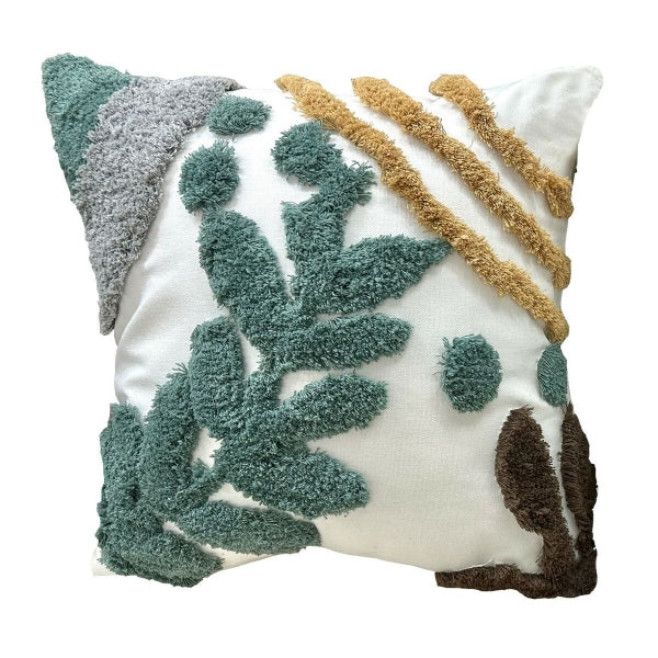 Coussin Boho Coton et Polyester Multicolore en Relief