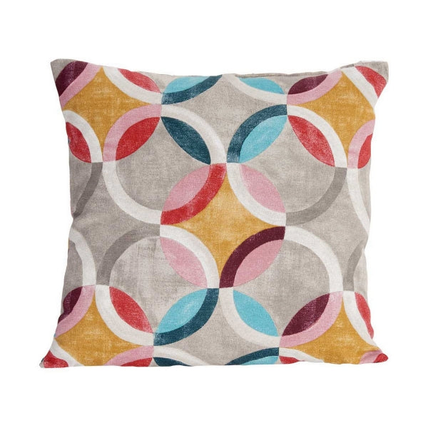 Set of 2 Artistic Cushions Multicolored Circles Gift Decor