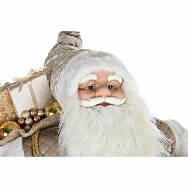 Silver and Beige Decorative Santa Claus Statue with his Hood 60 x 50 x 124 cm